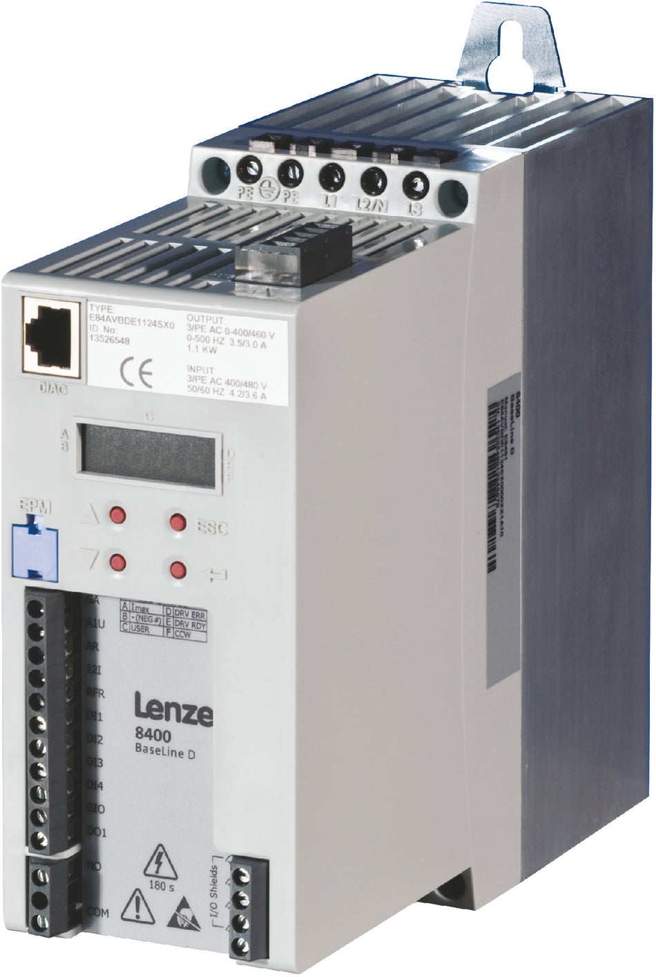 Lenze Inverter Drives 8400 BaseLine - E84AVBDE7514SX0XX3A34 0.75 kW