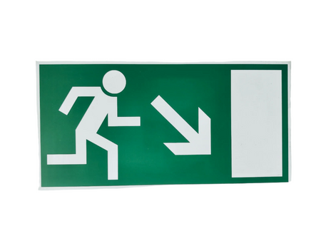 Sign Escape Route Downwards to the Right