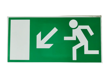 Sign Escape Route Downwards to the Left