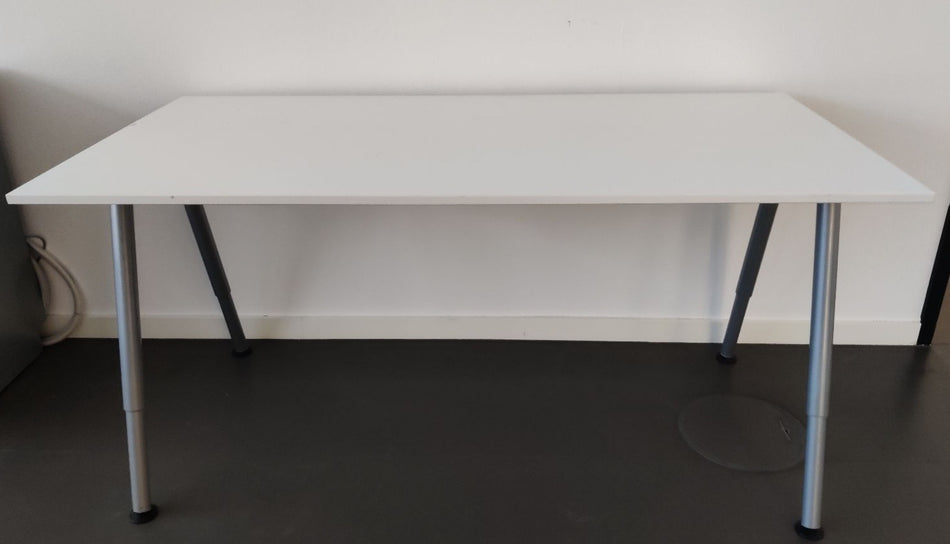 Office Table 160 x 80 cm Adjustable White