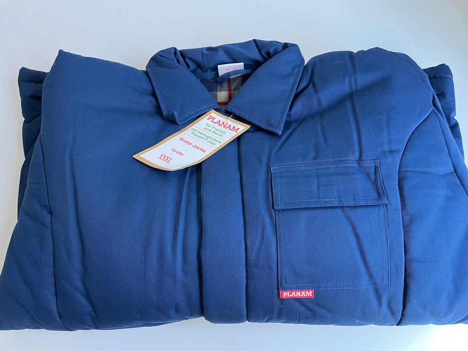 Planam Cotton Jacket with padding Blue Size XXXL