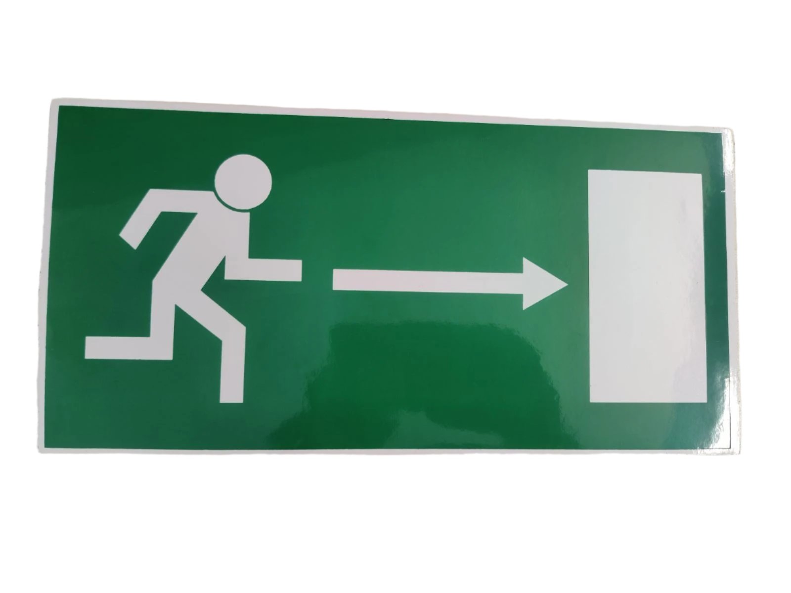 Sign E01R Escape Route Right 300 x 150 mm