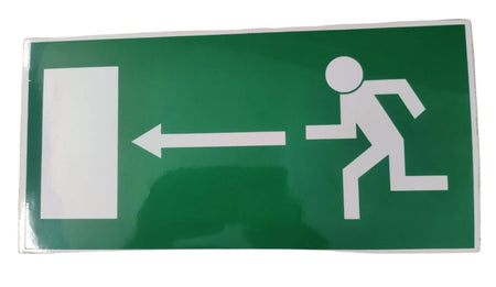 Sign E01L Escape Route Left 300 x 150 mm