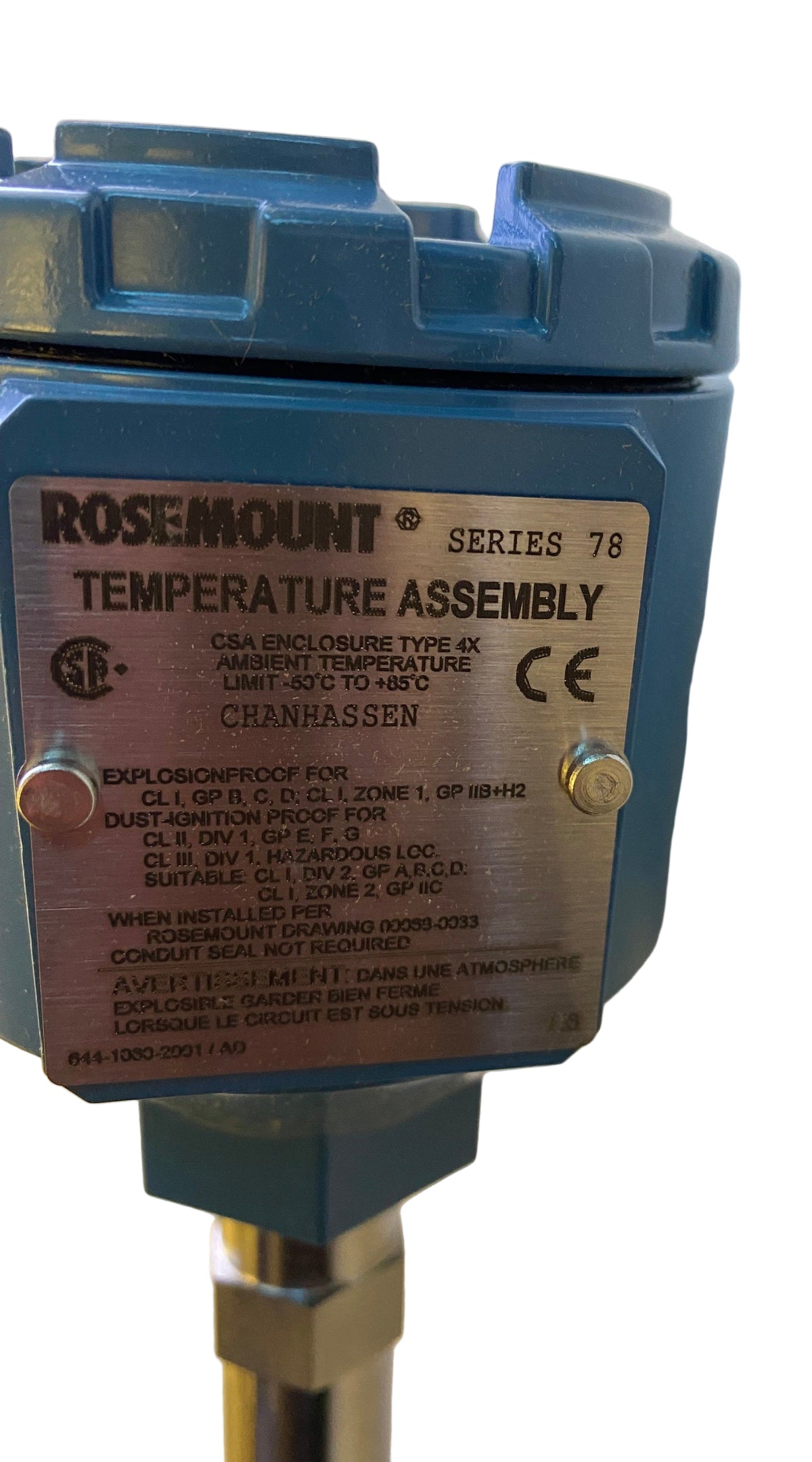Emerson Rosemount Series 78 - RTD Temperature Sensor Assembly PT-100 ...